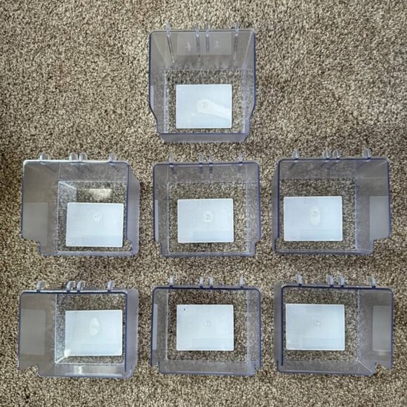 NWT Container Store Elfa Utility Tall Pegboard Translucent Boxes - Picture 2 of 5